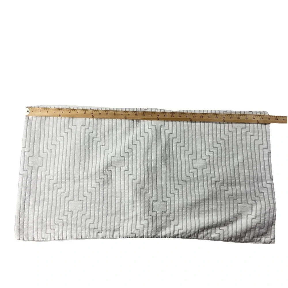 West Elm 100% Organic Cotton Geometric Design King Pillow Sham Gray White 20